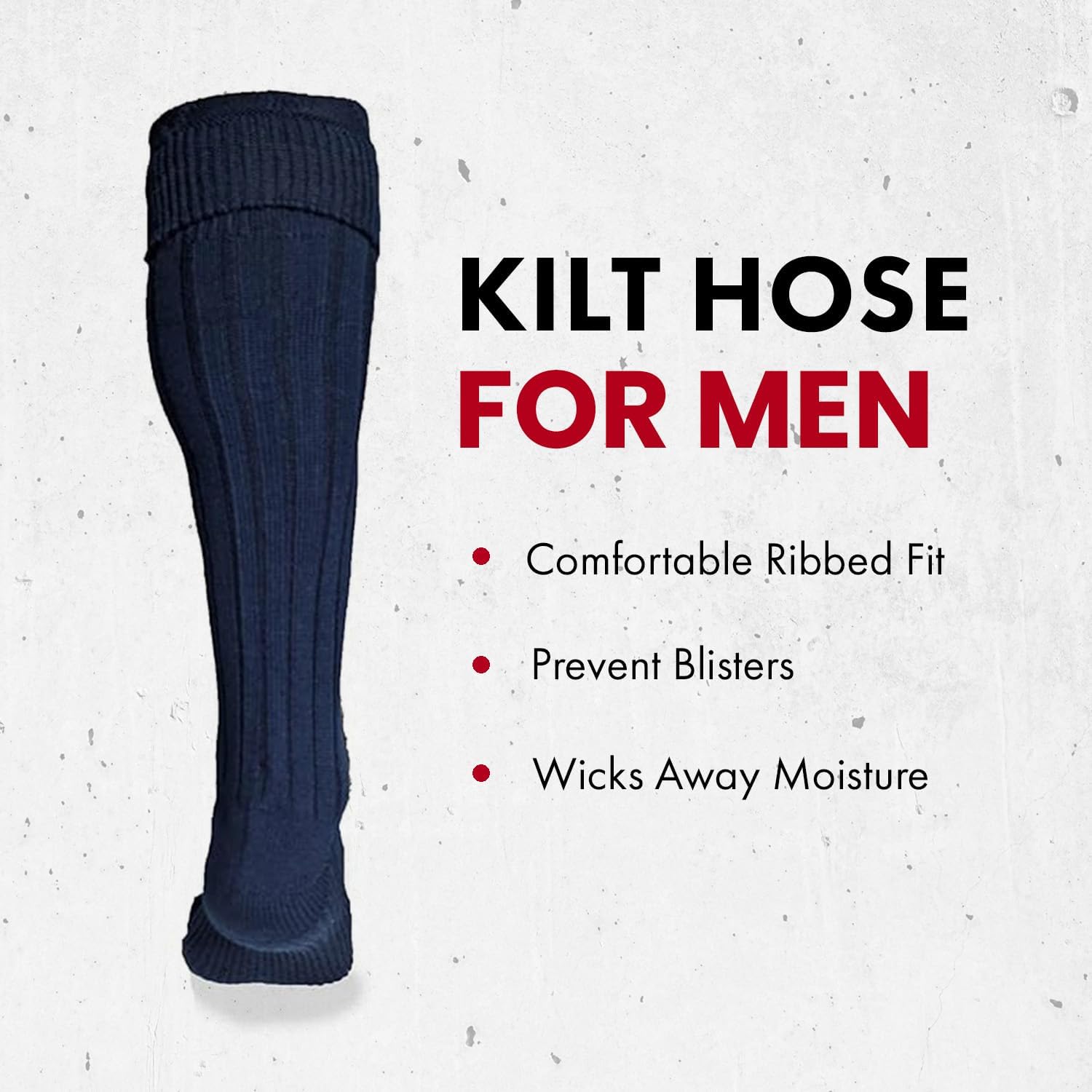 UT Kilts Hose, Traditional Scottish Socks for Kilts, Ribbed Design, Pull Up To Cuff Over Your Hose Flashes - Image 2