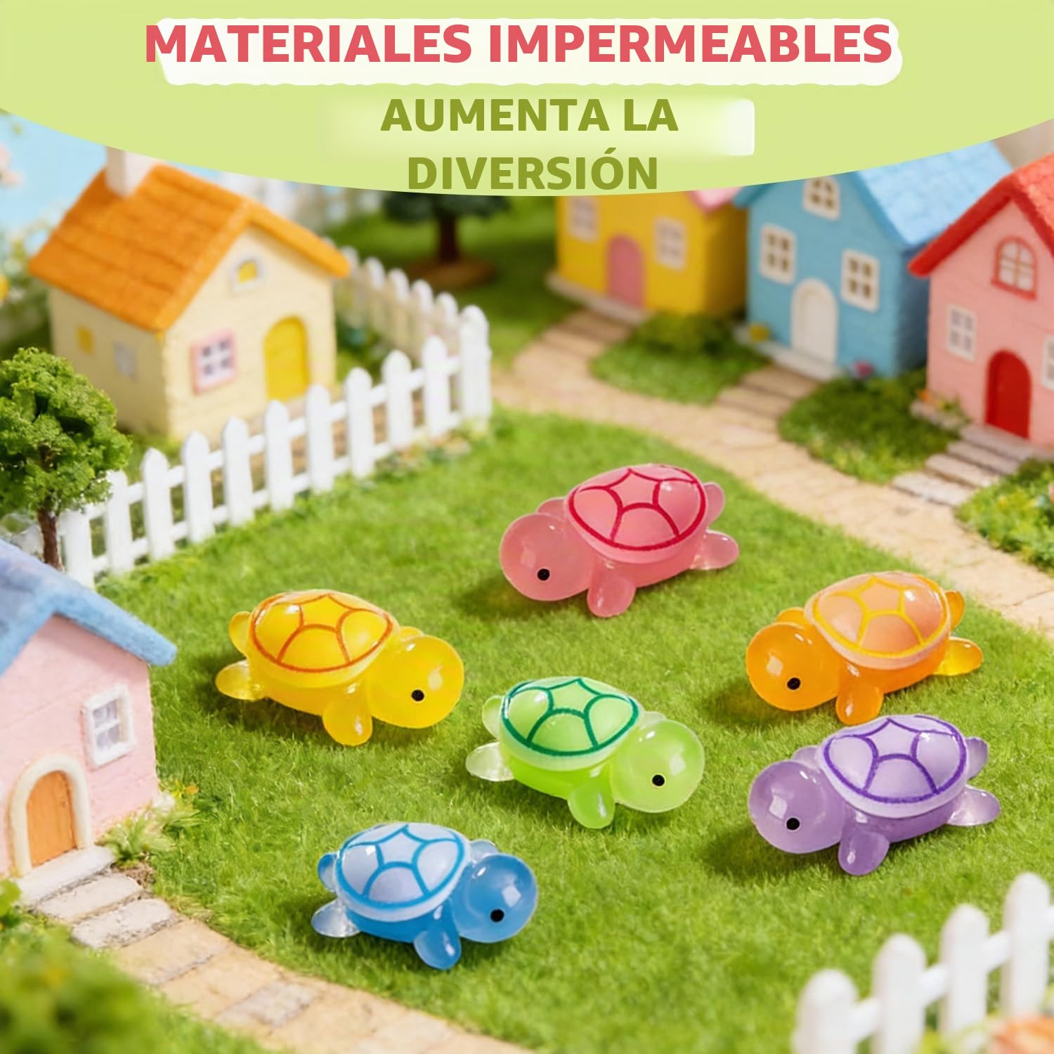 60 Mini Tortugas Luminosas De Resina De 2.3 Cm | Figuras De Playa Y Acuario En 6 Colores | Decoración De Jardín, Paisajismo Y Fiestas