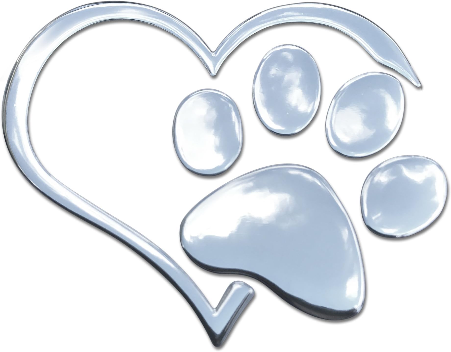 3D Heart and Paw Decal