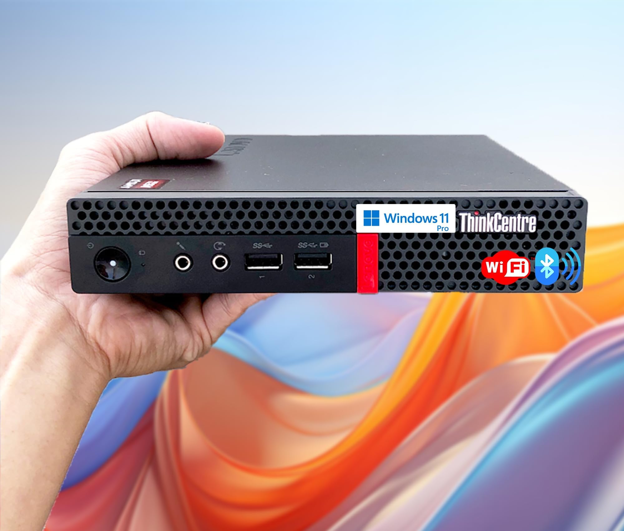 ThinkCentre Micro Computer, AMD CPU, Dual-Display Support, Wi-Fi, Bluetooth, USB Ports, Ethernet Port, w/o Keyboard&Mouse, Windows 11 Pro, for Business&Home (8GB RAM & 256GB SSD)