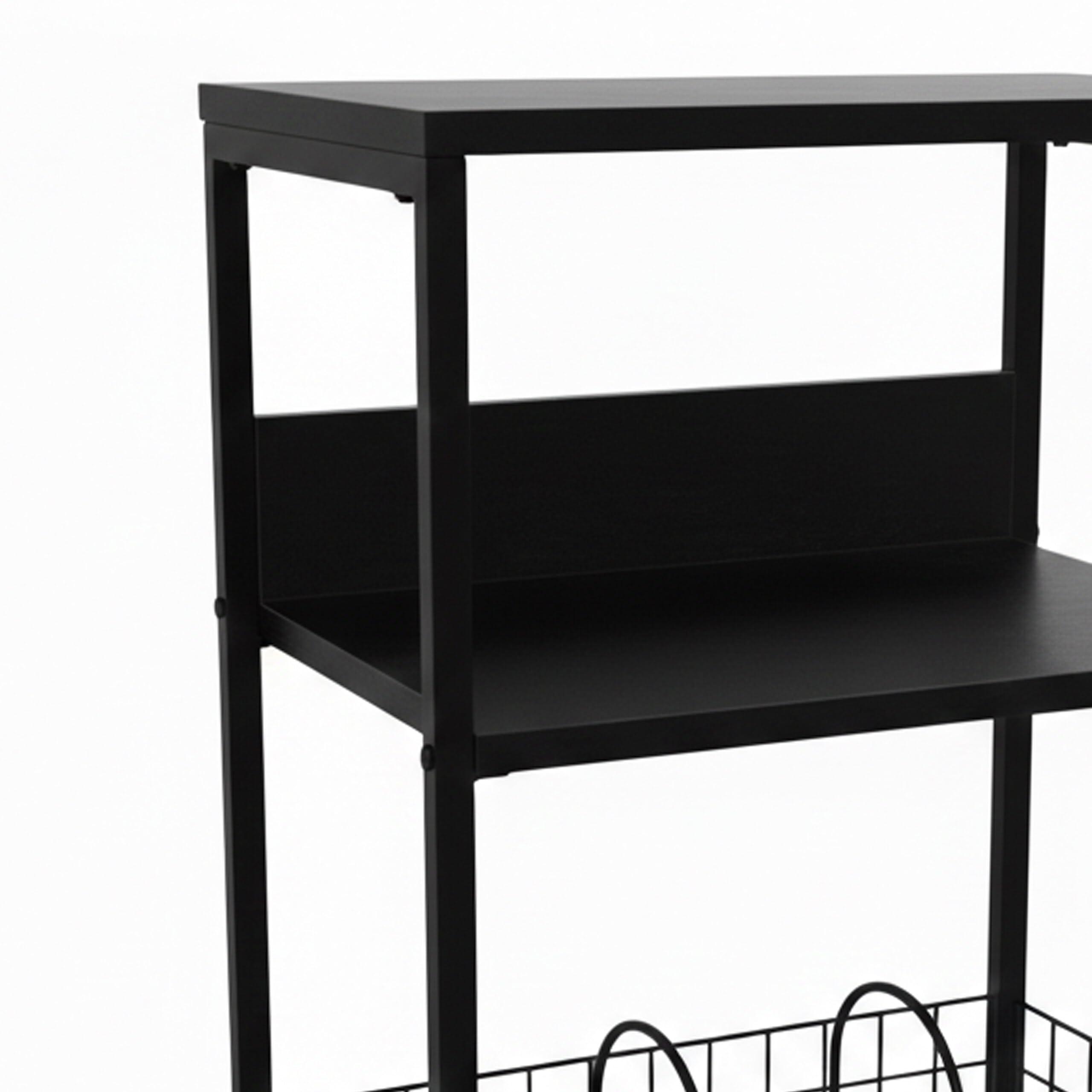 Relaxdays Table pour Platine Vinyle 3 Niveaux, MDF/Fer, 65x40x30 cm, Noir