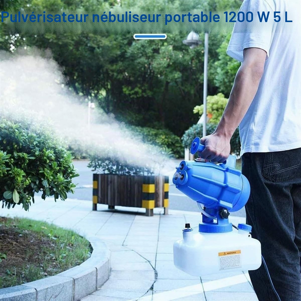 Machine de brumisation portable de 5 L, pulvérisateur électrique Ulv Fogger Machine portable de 1200 W, pulvérisateurs de jardin pour lieux publics/jardin/industriel
