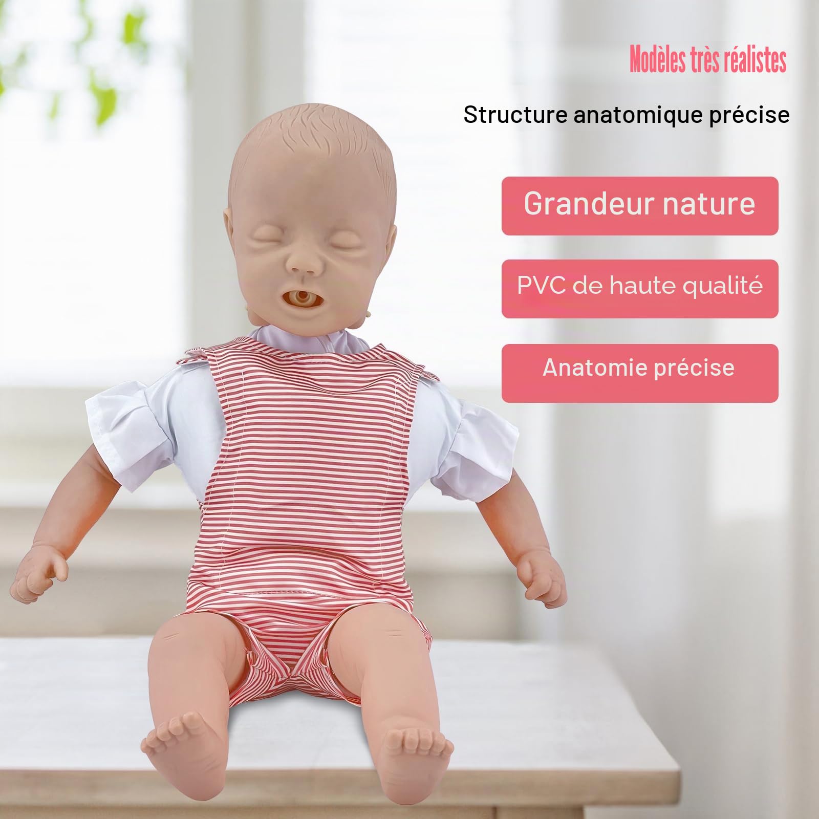 Modèle de Premiers Secours pour Bébé, Mannequin Professionnel de Formation à l'obstruction des Voies Respiratoires du Nourrisson