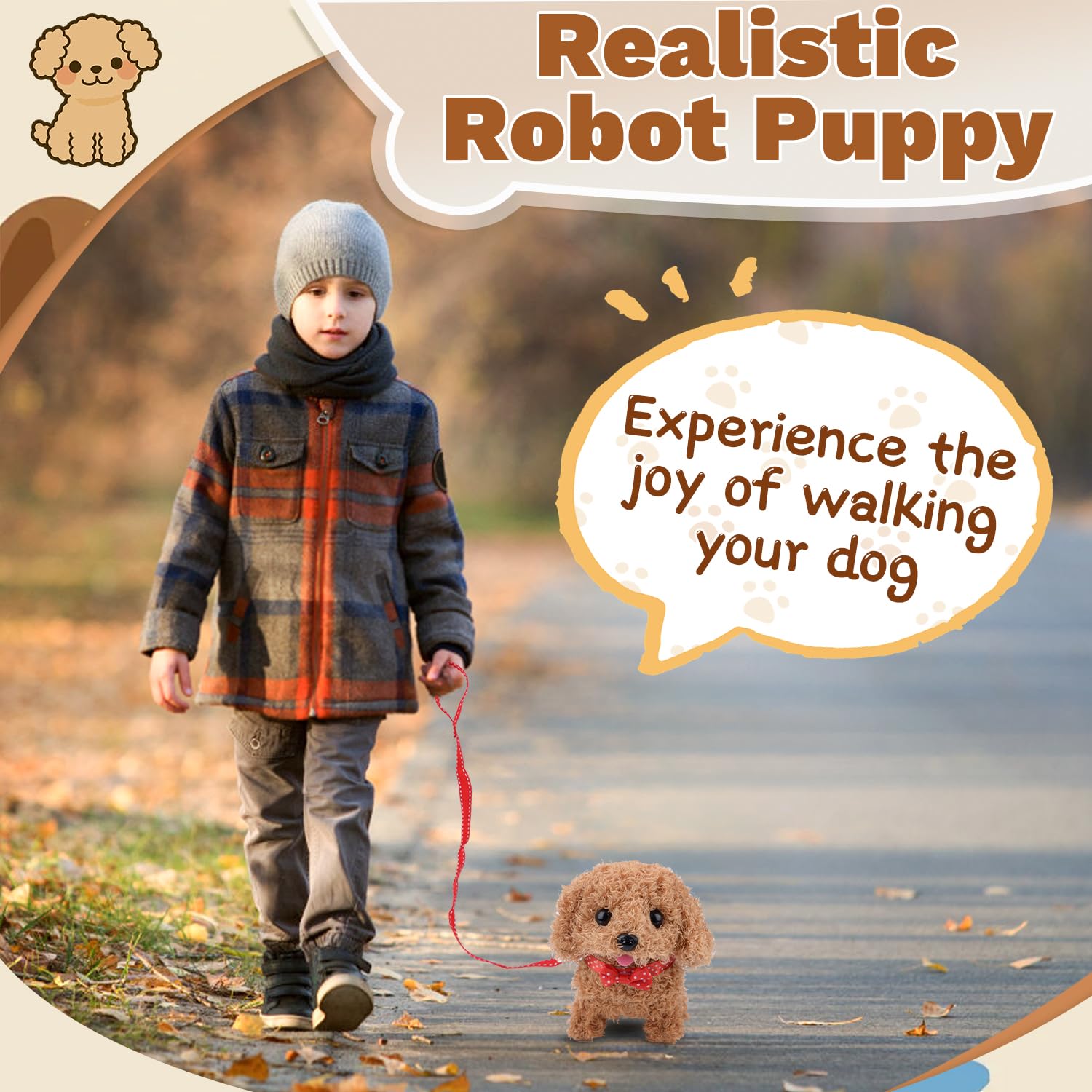Pipihome My Realistic Robot Puppy, Toy Dogs for Kid Age 3 4 5 Plush Electronic Interactive Walking Barking Dog Toys Gifts - Image 4