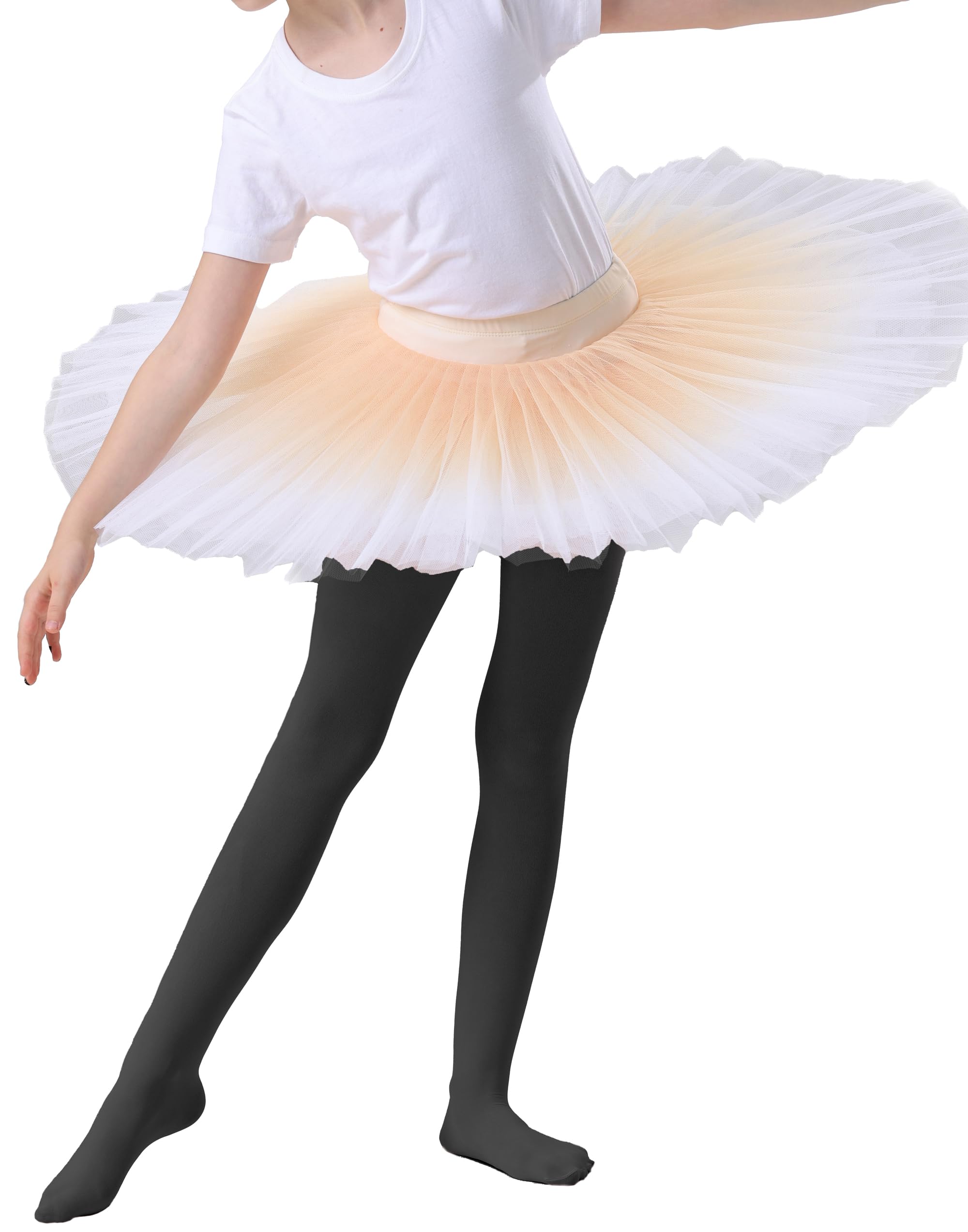 Citystl Medias de ballet para niñas, 3 pares, varios colores, medias de algodón para vestir escolar