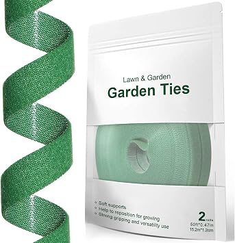 LE TAUCI Plant Ties, Garden Tape for Plant, Reusable Adjustable Thicker Support for Growing, Strong Grip, Tomato Vines Indoor Outdoor, 100 ft 2 roll 50ft x 0.47 Inch, Green