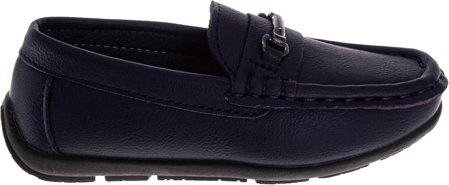 French Toast Toddler Boy Loafers Penny Moccasin School Driving Dress Shoes for Boys Black, Tan, Navy, White Red Size 5-10 Toddlers 11-13 Little Kid 1-5 Big Kid image 2