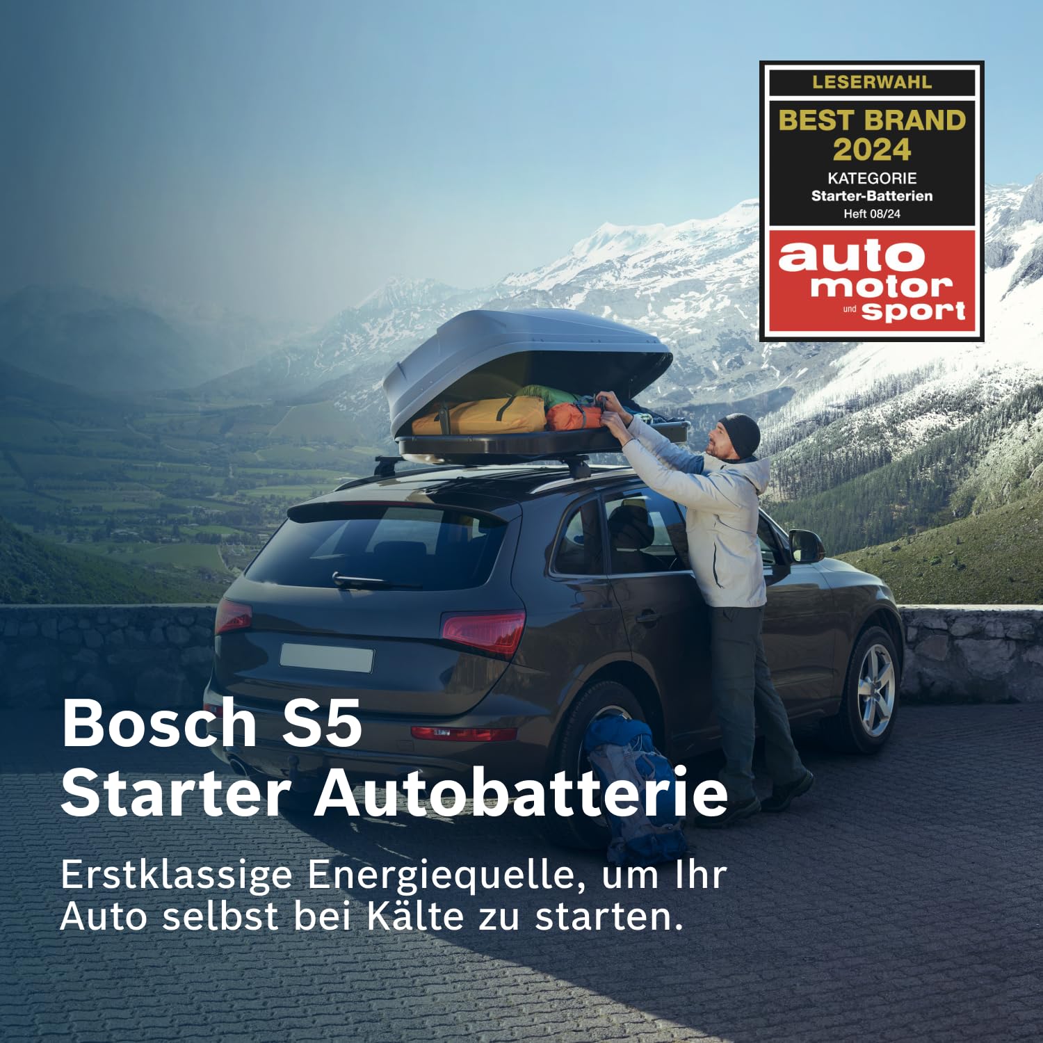 Bosch S5 008 Autobatterie 77 Ah - 780 A - 12 V, Blei-Säure-Batterie für Fahrzeuge ohne Start-Stopp-Automatik - Polarität: links - rechts +, 278 x 175 x 190 mm - für Kfz mit hohem Strombedarf | Fahrzeuge ohne Start-Stopp-Automatik - Polarität: links - rech