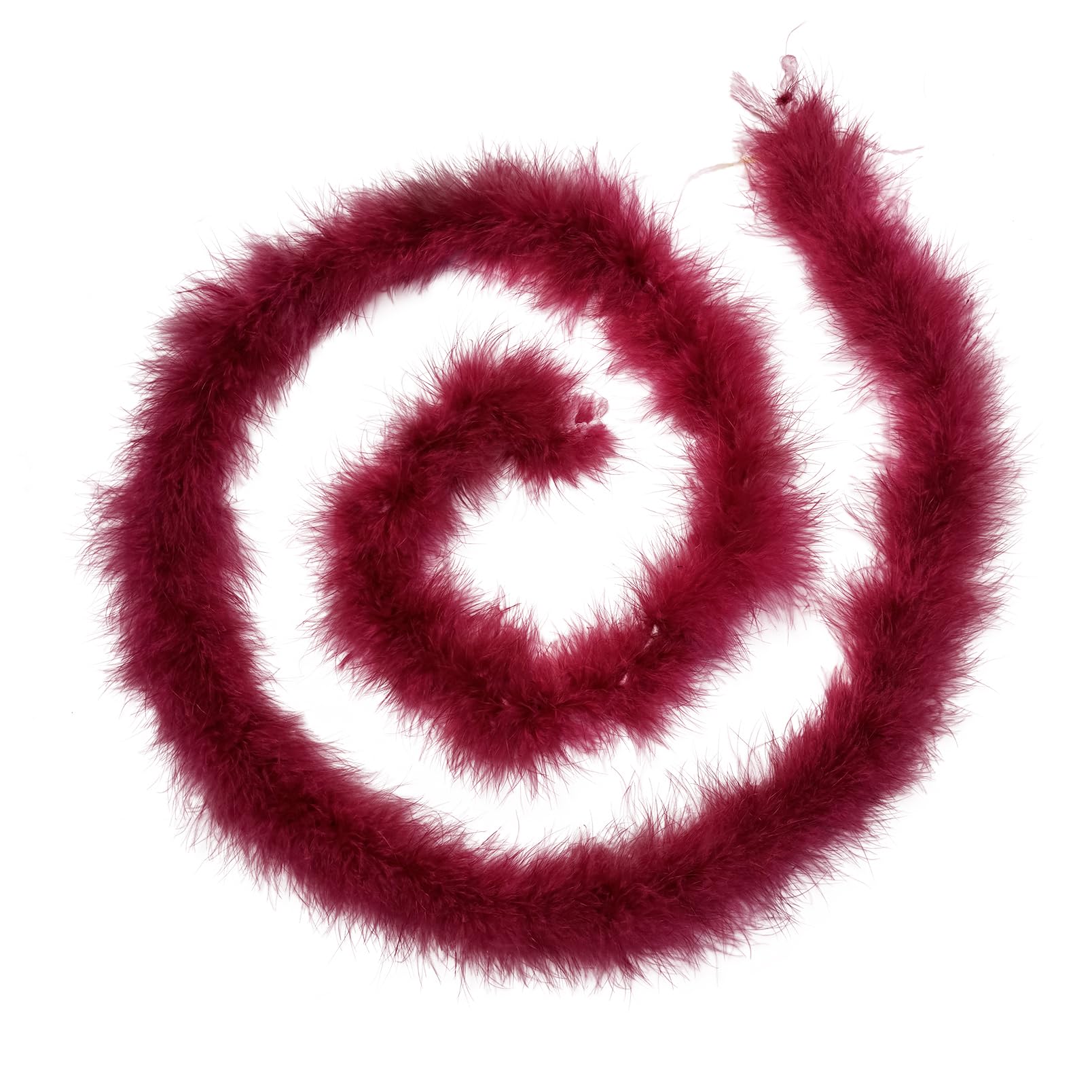 2 Yards 20g Fluffy Marabou Feather Boa for DIY Craft Sewing Trim Home Wedding Party Decoration-Wine Red