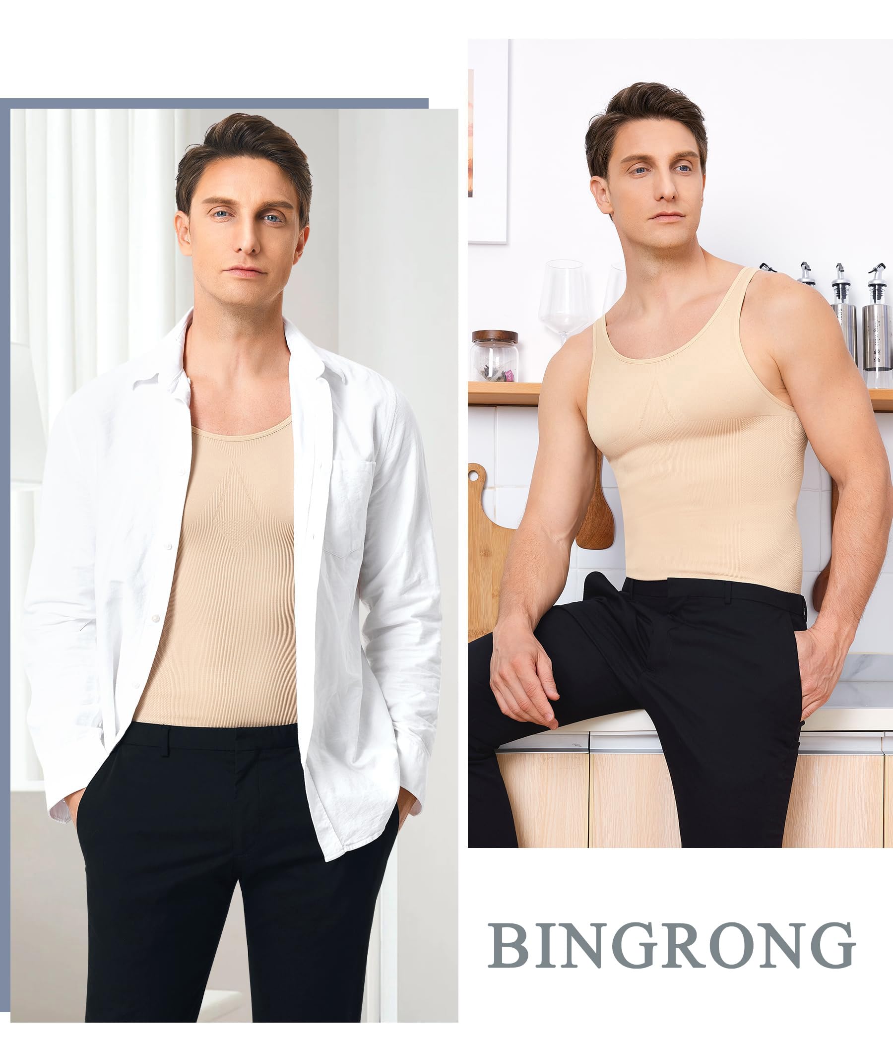 Canotta Dimagrante Uomo T Shirt Modellante Canotta Contenitiva Snellente Shapewear Maglietta Compressione Canottiera Sportiva Fitness