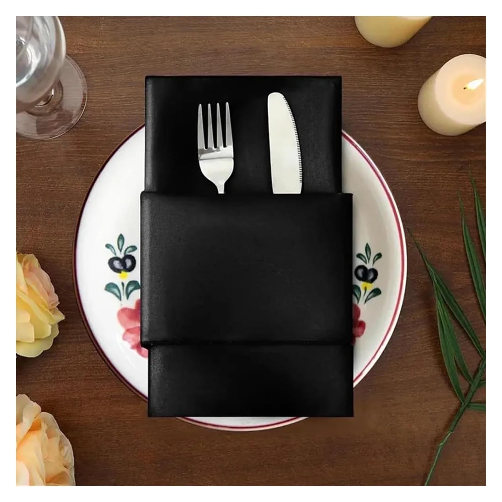 Servilletas de Mesa de algodón, Servilletas de Mesa 12 Piezas Cuadrado Satén Multicolor Fiesta Decoración Boda(BLU)