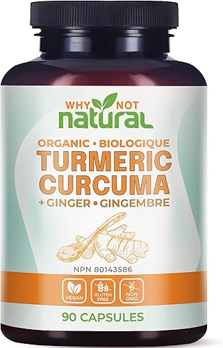 Suplemento orgánico de curcumina de cúrcuma en cápsulas con jengibre y pimienta negra - Tumeric