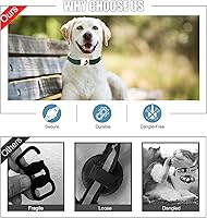 Vista 182 de DOGWONG Collar de perro Airtag de algodón y cáñamo, collar resistente para perros con soporte para Airtag, collares verdes para perros pequeños