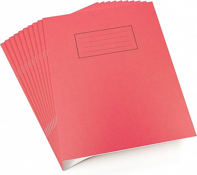 Silvine Exercise Book Ruled 229x178mm Red (Pack of 10)