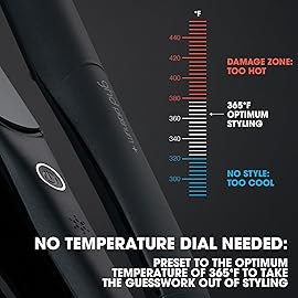 ghd Platinum+ Styler  1 Flat Iron Hair Straightener, Professional Ceramic Hair Styling Tool for Stronger Hair, More Shine, & More Color Protection - Black