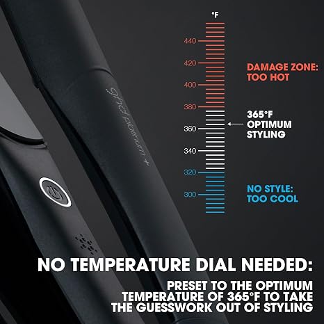 ghd Platinum+ Styler 1 Flat Iron Hair Straightener, Professional Ceramic Hair Styling Tool for Stronger Hair, More Shine, More Color Protection
