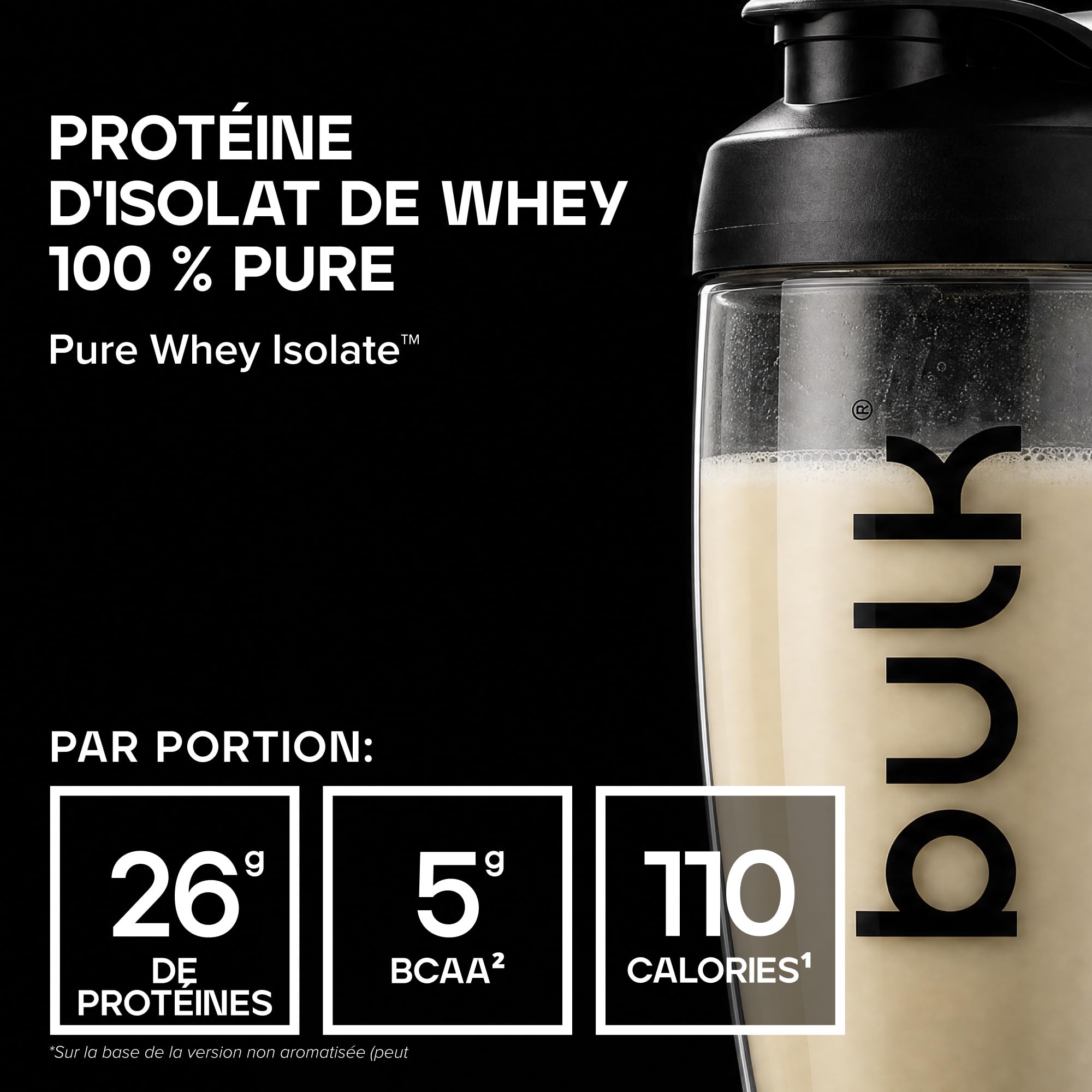 Bulk Pure Whey Isolate, Fraise, 4kg | 24 à 26g de Protéines, 100% Isolat de Whey, Faible en Sucres et Lipides, Mélange Facile, Contribue au Maintien Musculaire