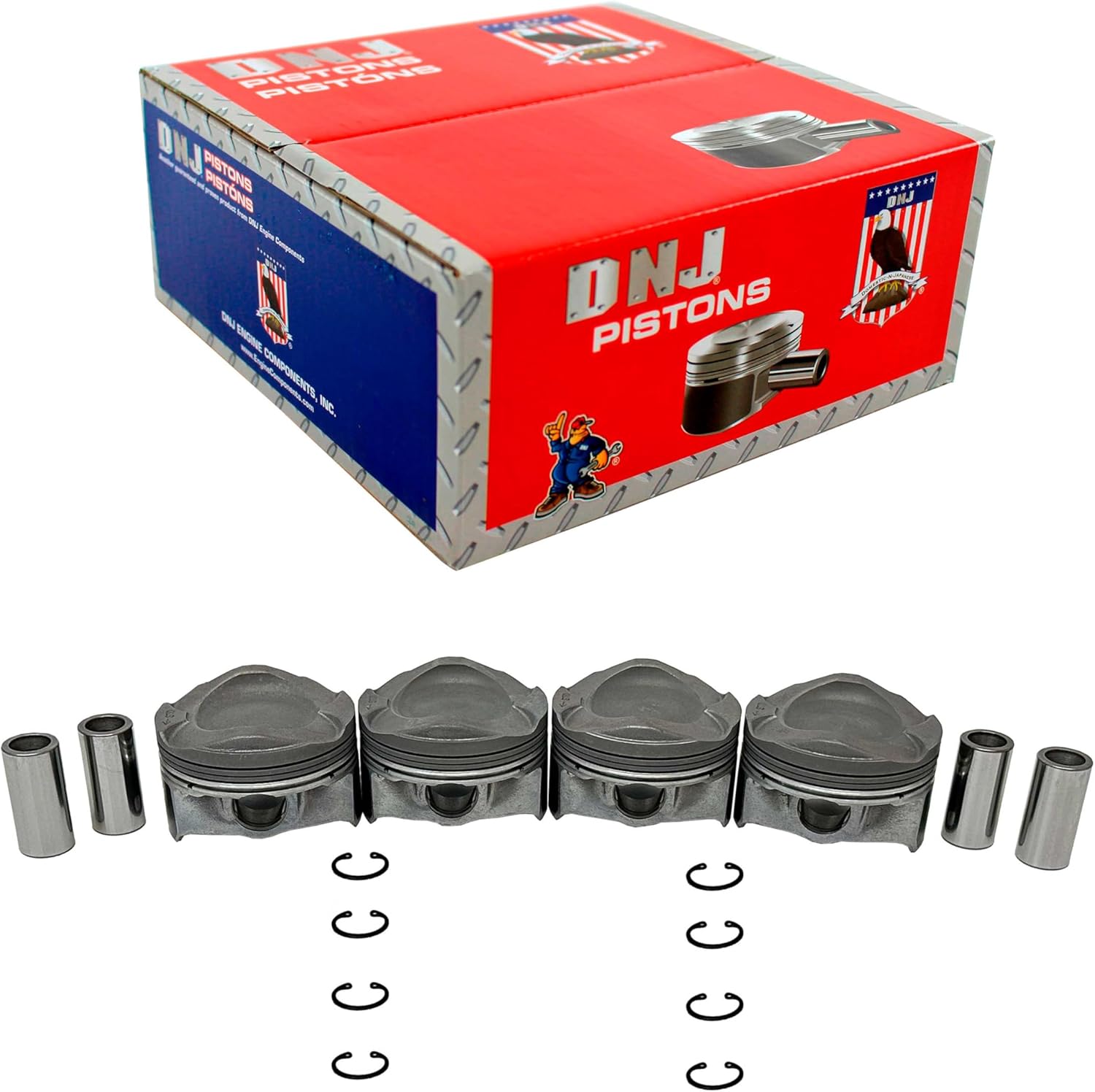 DNJ P4314 Standard size Piston Set for 2013-2019 Ford Escape, Fiesta, Fusion 1.6L L4 16V DOHC 1596cc