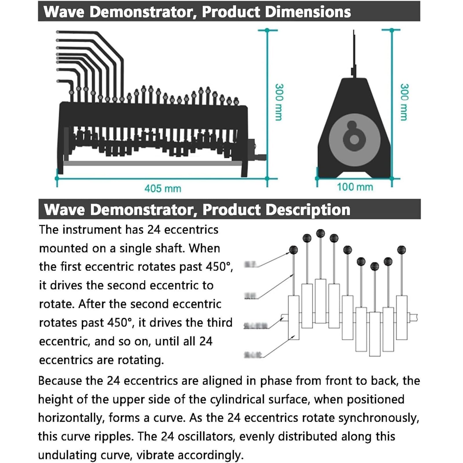 Apparecchio per Onde a Manovella,dimostrazione Dell'apparecchio per Onde con 24 Ruote Eccentriche, Visualizzazione Completa 3 Lunghezze D'onda Trasversali,dimostrazione Dell'oscillatore in Fase