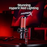 Vista 7 de HyperX QuadCast 2 - Micrófono USB para juegos, transmisión y podcasting, con controles integrados, iluminación LED, soporte de choque extraíble, PC