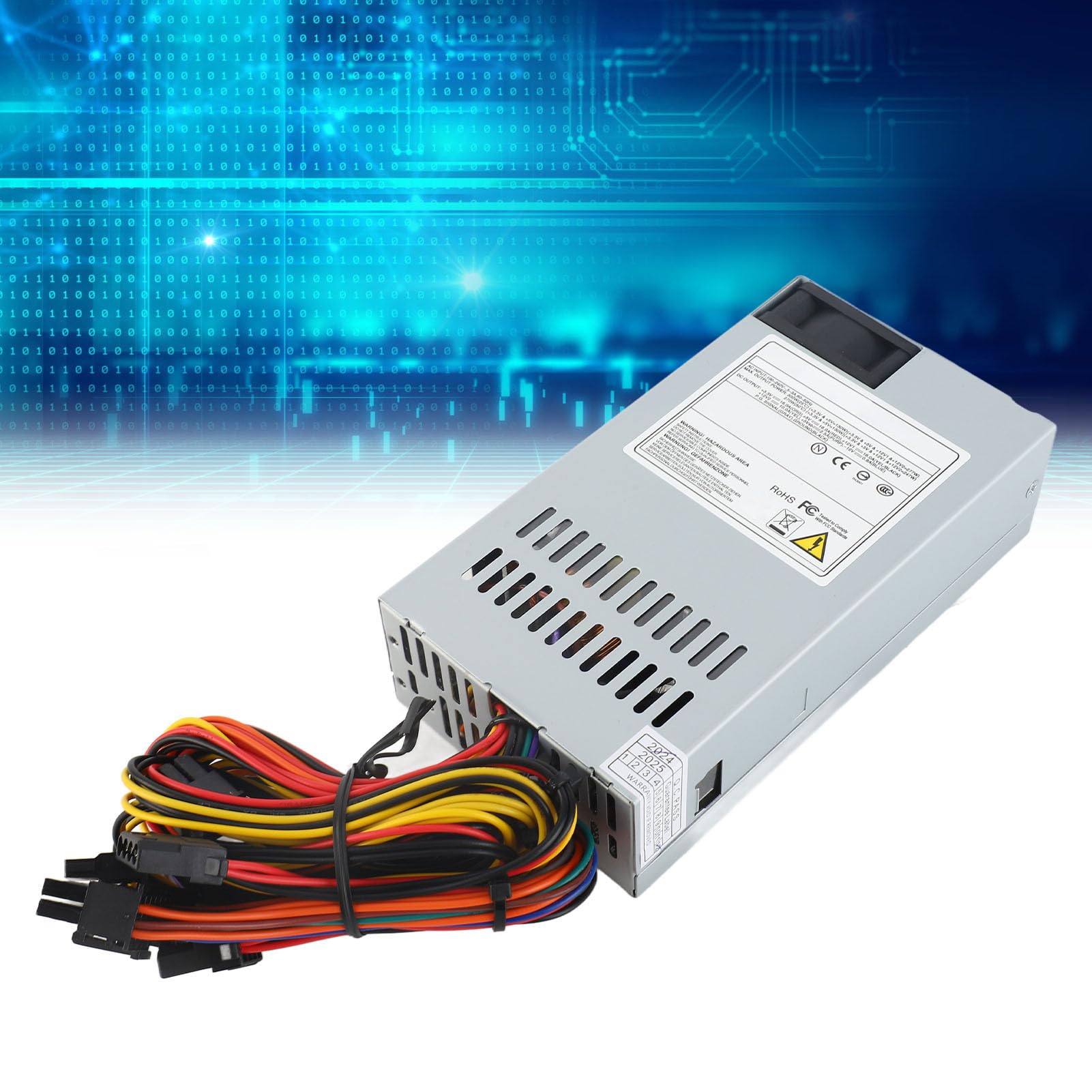 Fabater 60LE 1U 270W Netzteil mit Turbinen-Wärmeableitung, Starkes Metallgehäuse für NAS-Server ITX Small Chassis Flex ATX PC, 20+4Pin CPU IDE