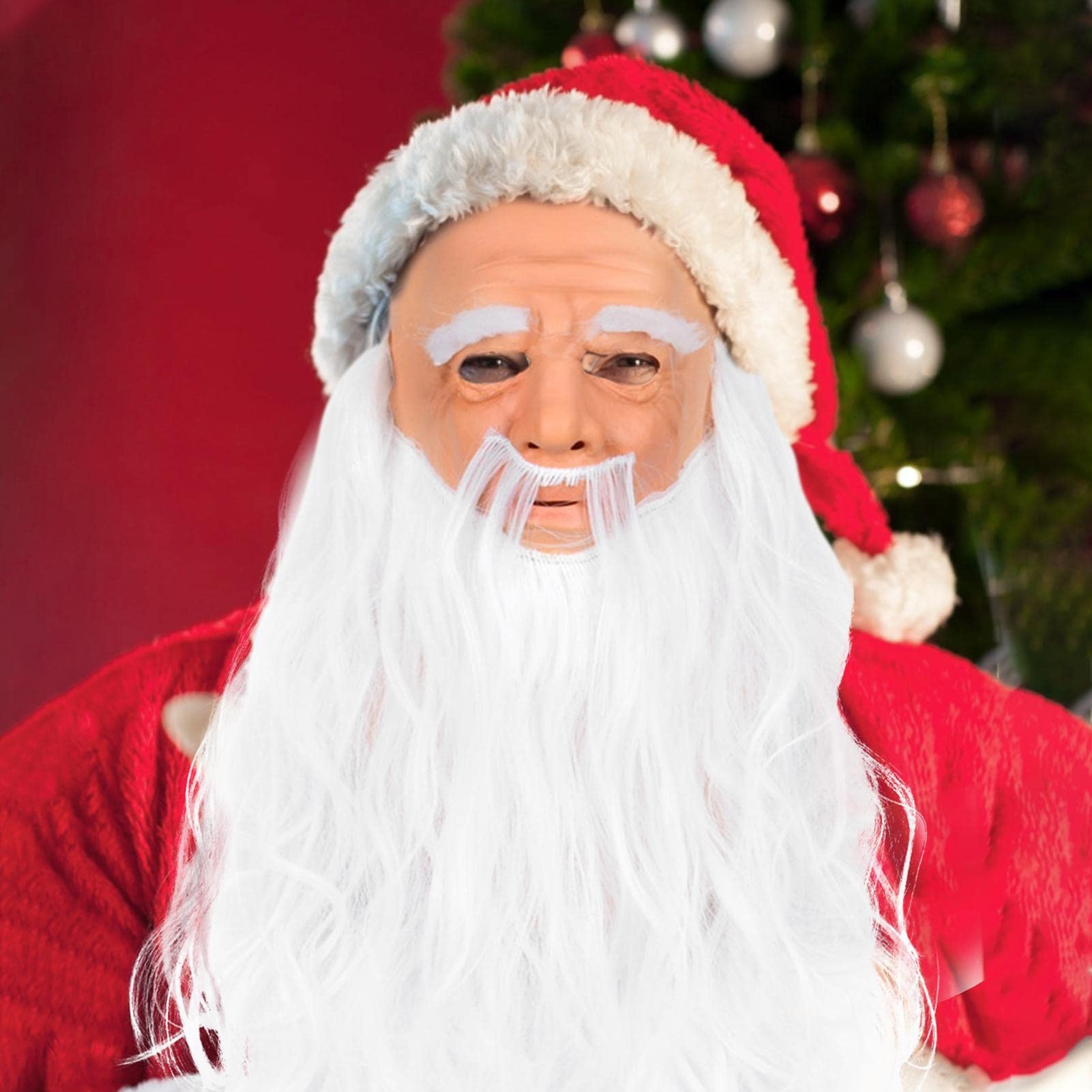 Maska ?wi?tego Miko?aja | Realistyczna maska ?wi?tego Miko?aja | Santa Face Masque, Overhead Masque Przyjazny dla skóry Bo?e Narodzenie Kostium Rekwizyty Masquerade Fancy Dress Miake
