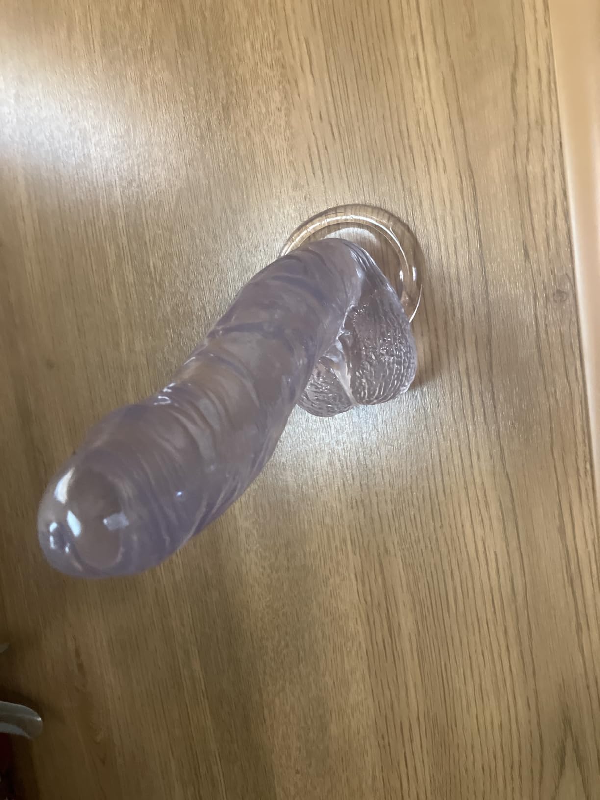 Suction cup sticks to really anything as you can see in the picture