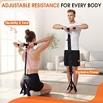 Upgraded Multifunction Pedal Resistance Band with Handle, Adjustable Foot Pedal Resistance Bands for Core, Arm, Leg, Full Body Strength, Home Gym Workout Equipment for Men & Women