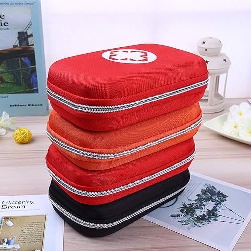 Miniatura 9 de Bolsa de primeros auxilios, estuche rígido vacío, impermeable, bolsa de almacenamiento de medicamentos, paquete portátil de medicamentos, compacto,