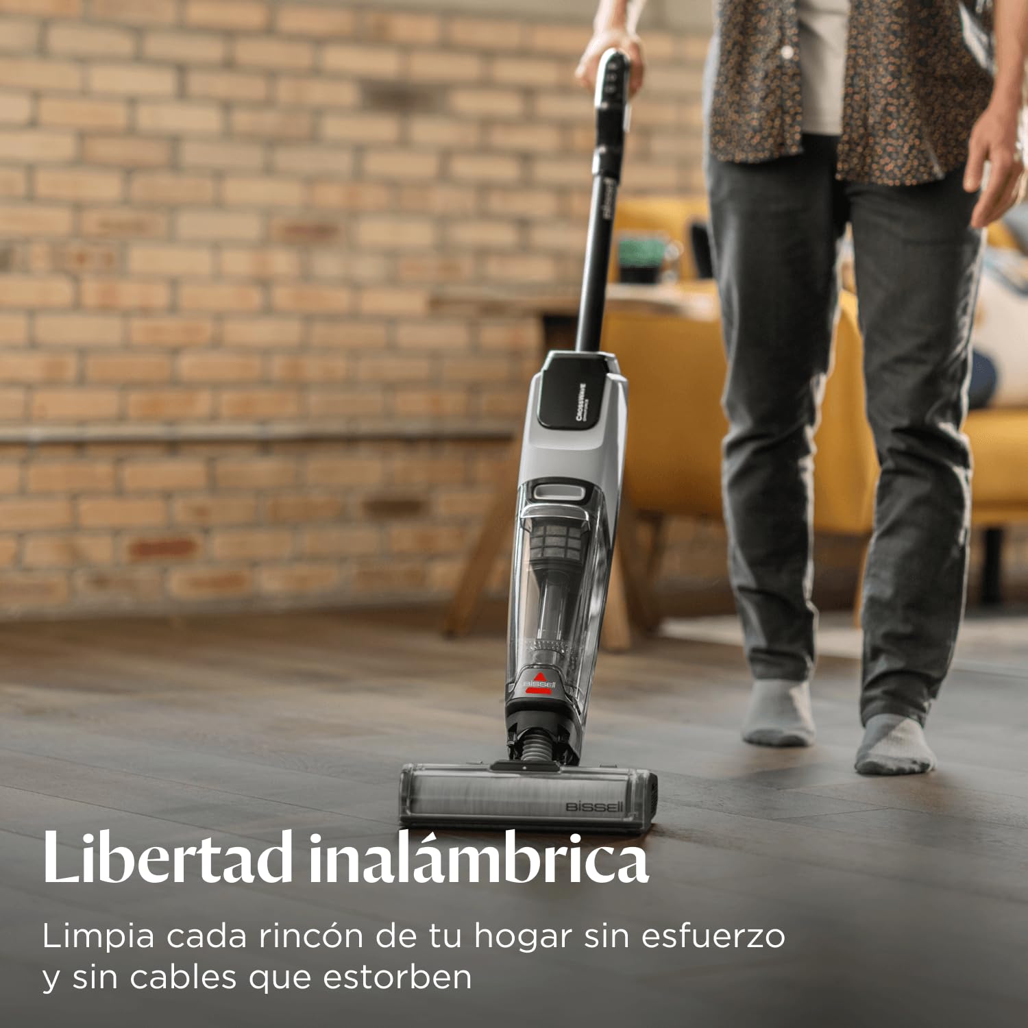 Bissell CrossWave OmniForce, Aspiradora de Mano Sin Cable, Aspirado y Mopa al Mismo Tiempo o Solo Modo Aspirado, Escoba Vertical Potente, Vacuum Cleaner de Agua, 240m² Limpieza Multisuperficie, 3912N