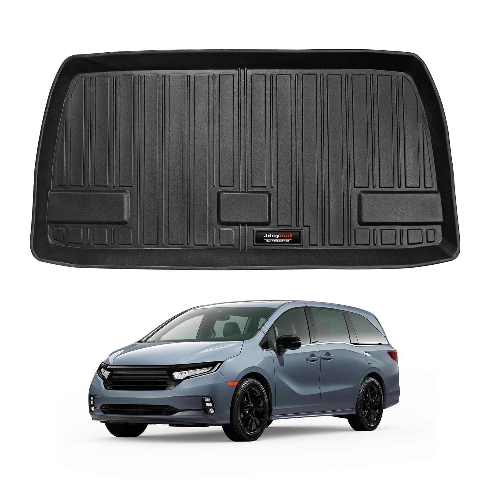 Jdeymat Custom Fit for 2018-2025 2026 Honda Odyssey Mini Passenger Van Cargo Mats Trunk Liner All Weather TPE Rubber Mat (Cargo Liner)