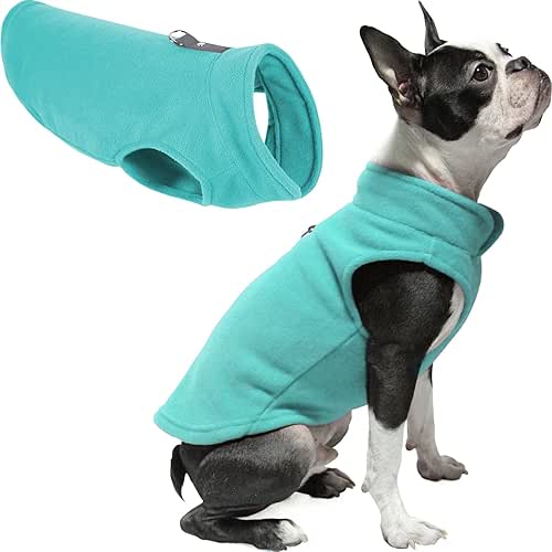 Gooby Fleece Vest Dog Sweater - Turquoise, X-Small - Warm