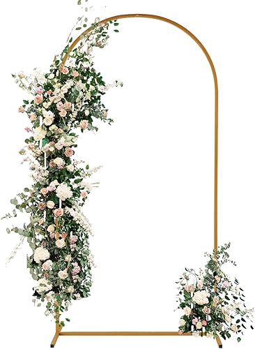 Outvita Arco de boda de 6.6 pies, soporte de fondo de metal, marco de arco de globo de boda, soporte de soporte para ceremonia, interior y exterior,