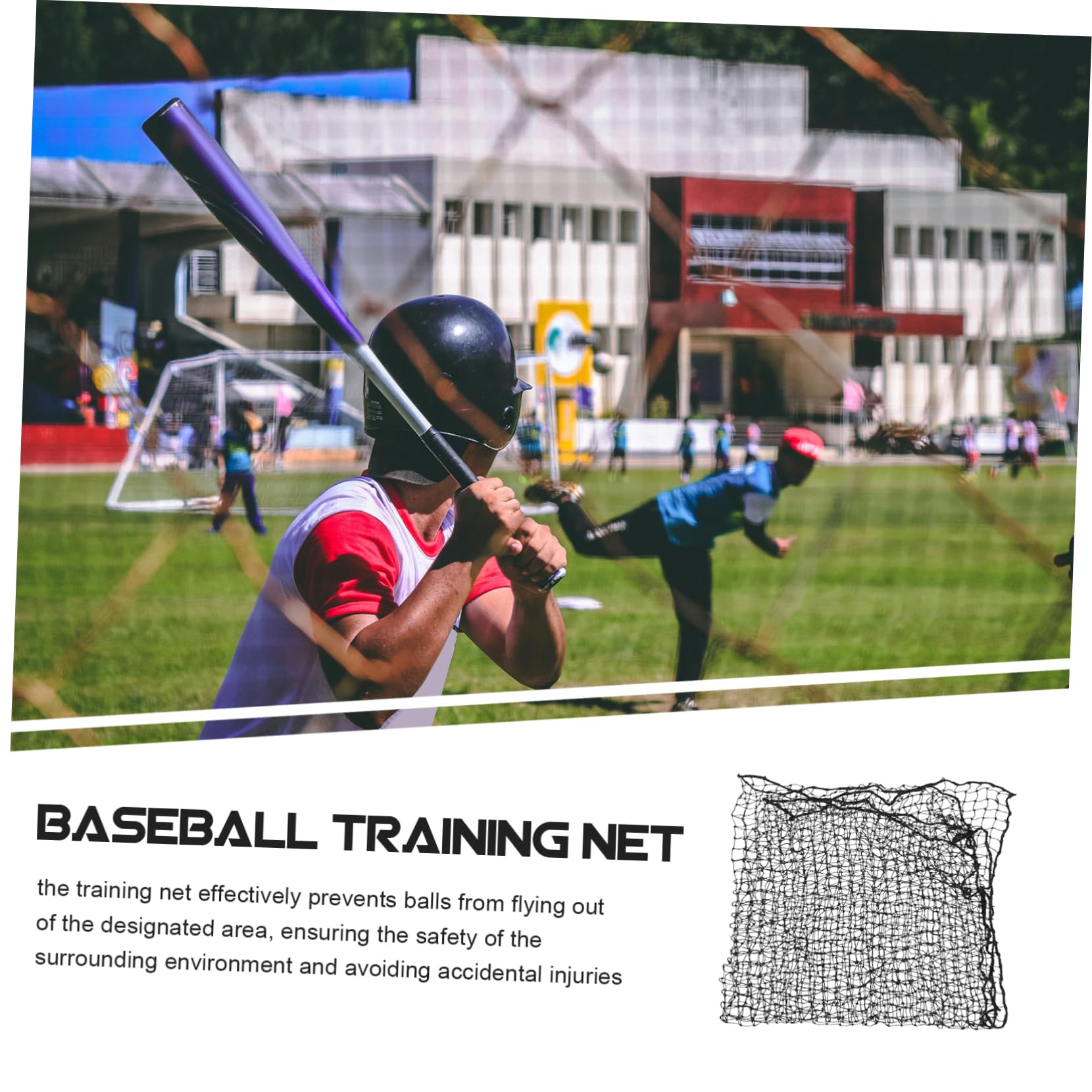 Supvox Baseball Wurf Faltbares Softball Netz für Rebound PE und aus Schwarz mit Schutzfunktion Einfachem Transport Schlagtraining Training für Vielseitiges