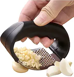 Amassador de Alho Manual em Aço Inox – Espremedor/Triturador Ergonômico para Cozinha, Portátil, Inoxidável, Antiferrugem, Fácil de Limpar, Compatível com Lava-Louças