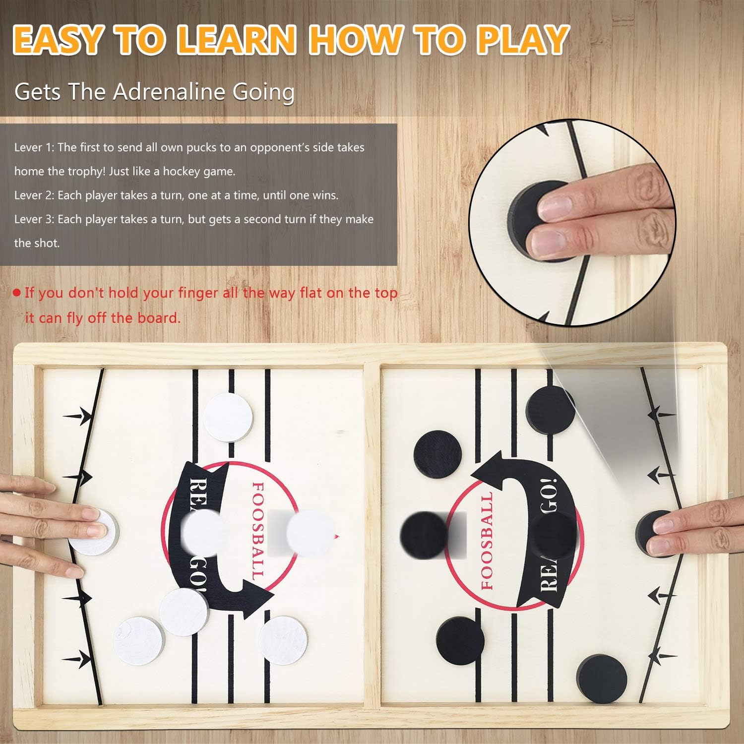 Toydaze Fast Sling Puck Game Board Fun Parent-Child Interactive Hanging Ball Game