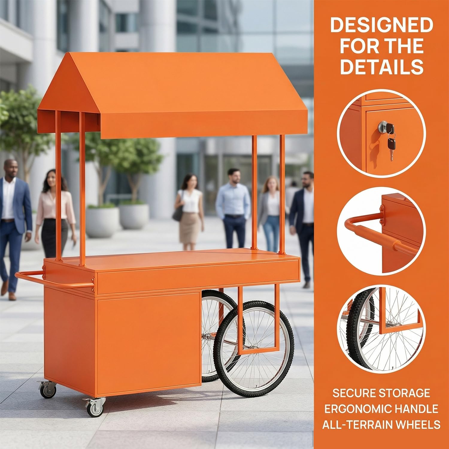 Carrello portatile per venditori con canopyle carrello alimentare su ruote per venditori ambulanti eventi all'aperto mercati e festival Carrello commerciale blu 120 x 70 cm