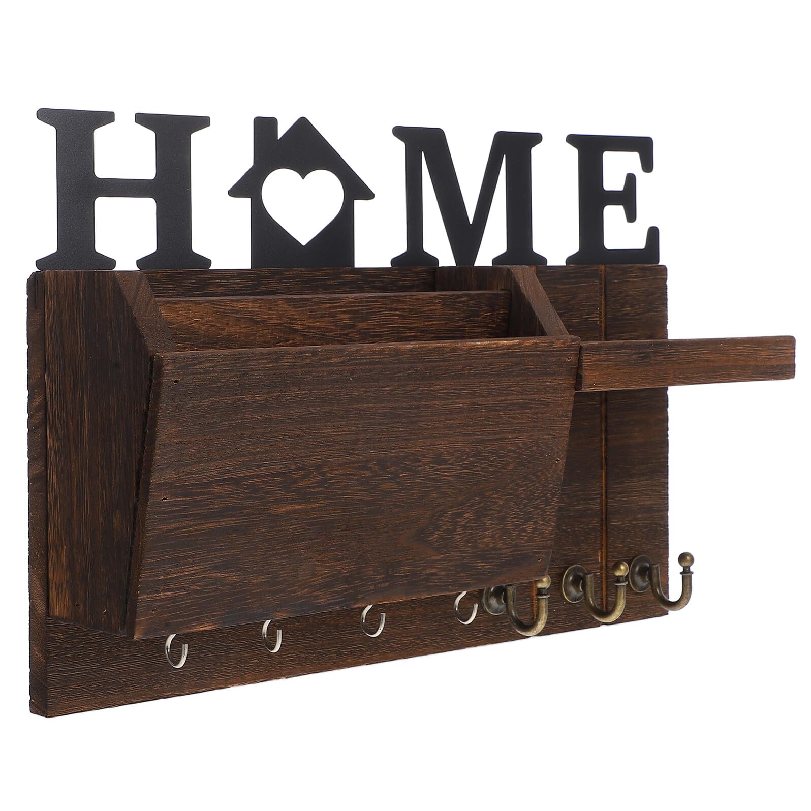 Luxshiny Portachiavi da Parete e Struttura Robusta in Legno Porta Posta Vintage Organizer Multifunzionale per Chiavi e Documenti, per Ingresso e Decorazione Casa
