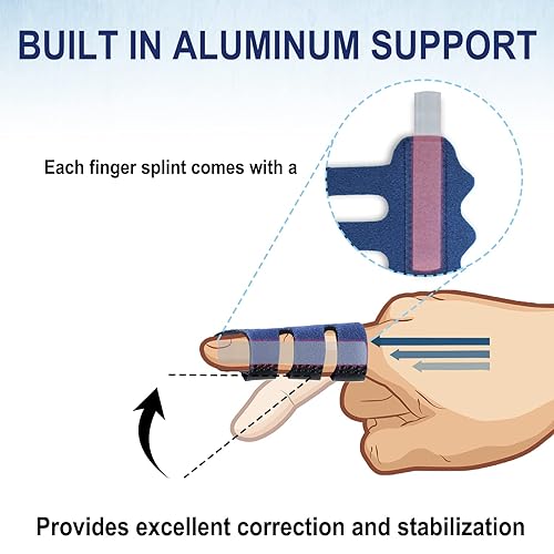 Miniatura 4 de 4 Piezas Férula de Dedo en Gatillo Mejorada: Soporte de Férula de Dedo en Gatillo con 3 Cinturones de Fijación Ajustables, Enderezador de Dedos para
