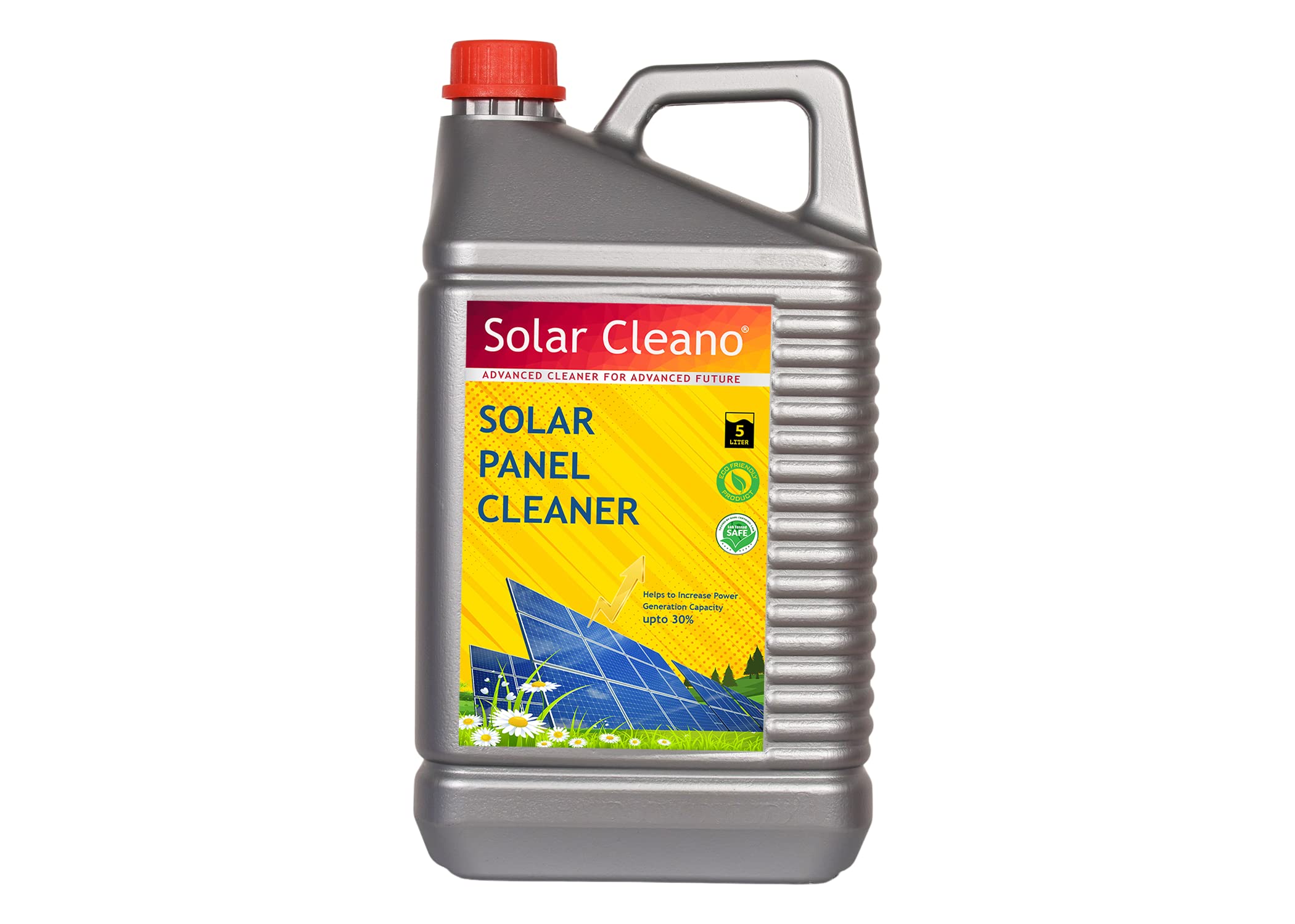 Solar Cleano - Solar Panel Cleaner (5 Liter) | 1:50 Concentrate Liquid | Removes Stains, Dirt, Bird Droppings | Increase Power Output | Eco Frendly | Cleans upto 500 Panels