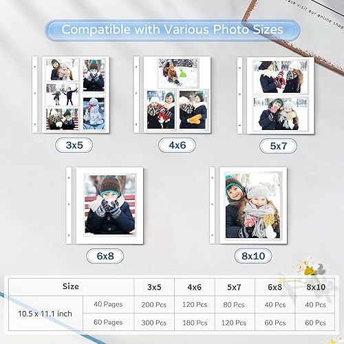 Miniatura 8 de Popotop Álbum de fotos grande autoadhesivo de 4 x 6 pulgadas, 5 x 7 pulgadas, 8 x 10 pulgadas, álbum de recortes, libro de fotos, regalos para mamá,