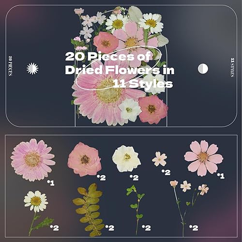 Miniatura 4 de CONVELIFE Flores secas prensadas rosadas, flores reales de la naturaleza con pinzas, flores prensadas para resina, joyería DIY, vela, jarrón,