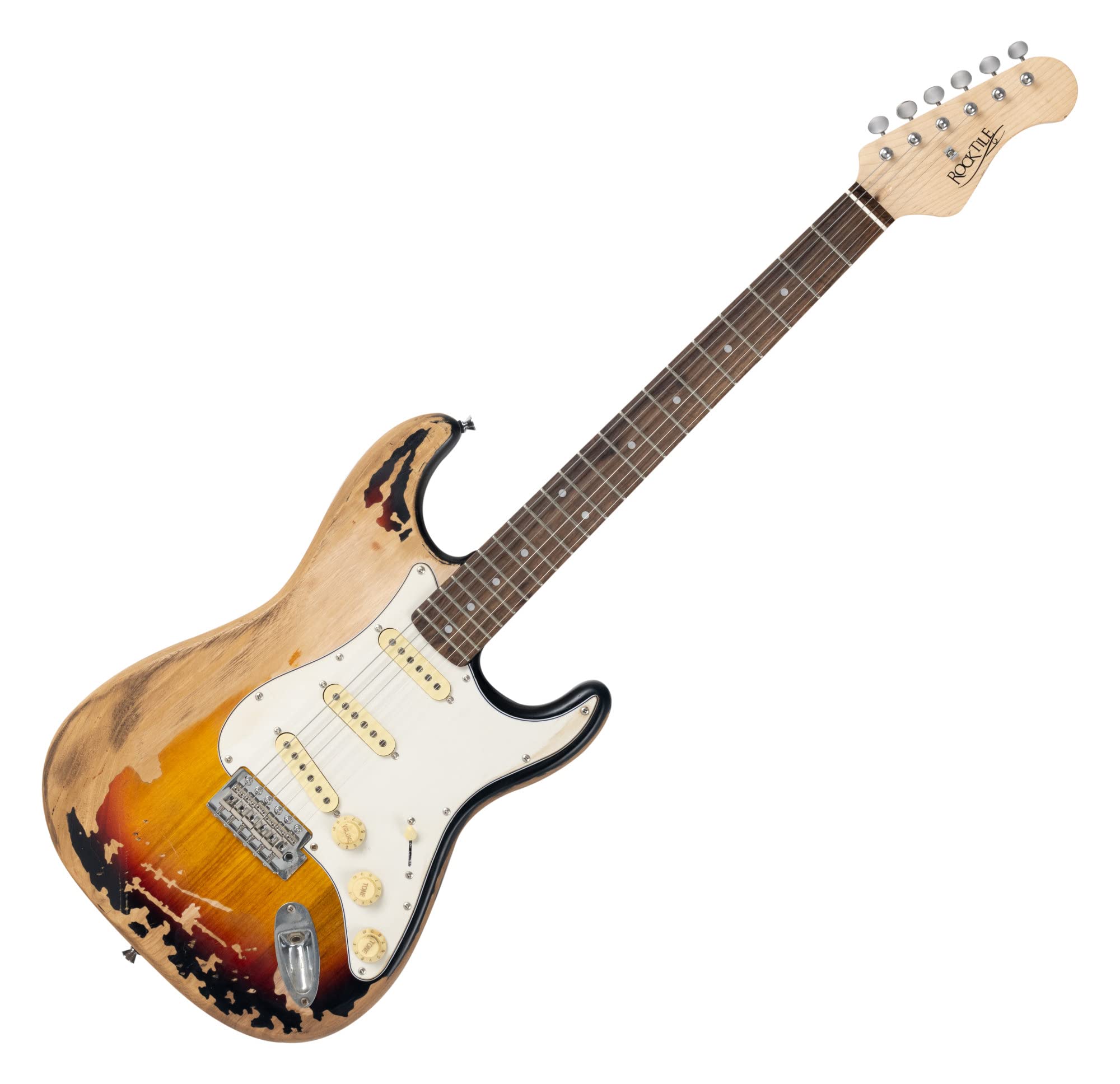 Rocktile Vinstage ST-BBHSB Chitarra Elettrica Sunburst, Generale, Peso: 3 | Modello: ST-BBHSB, Serie: Vinstage, 4 kg, Numero di corde: 6, Orientamento: Destrorso, Corpo, Forma corpo: ST-Style, Manico
