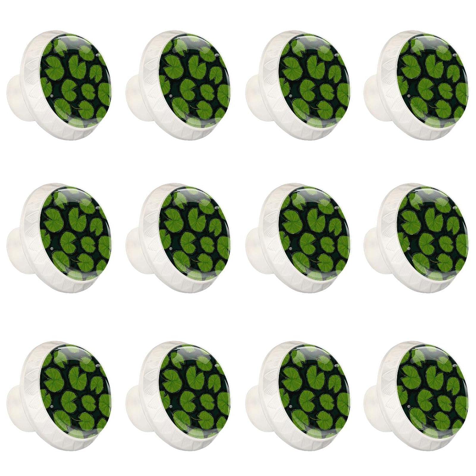 Boutons d'armoires de cuisine esprit nature pour placard et commode verte
