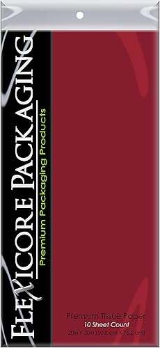 Flexicore Packaging - Papel de seda para regalo, color rojo arándano, talla XL, 20.0 x 30.0in, 10 hojas, color arándano