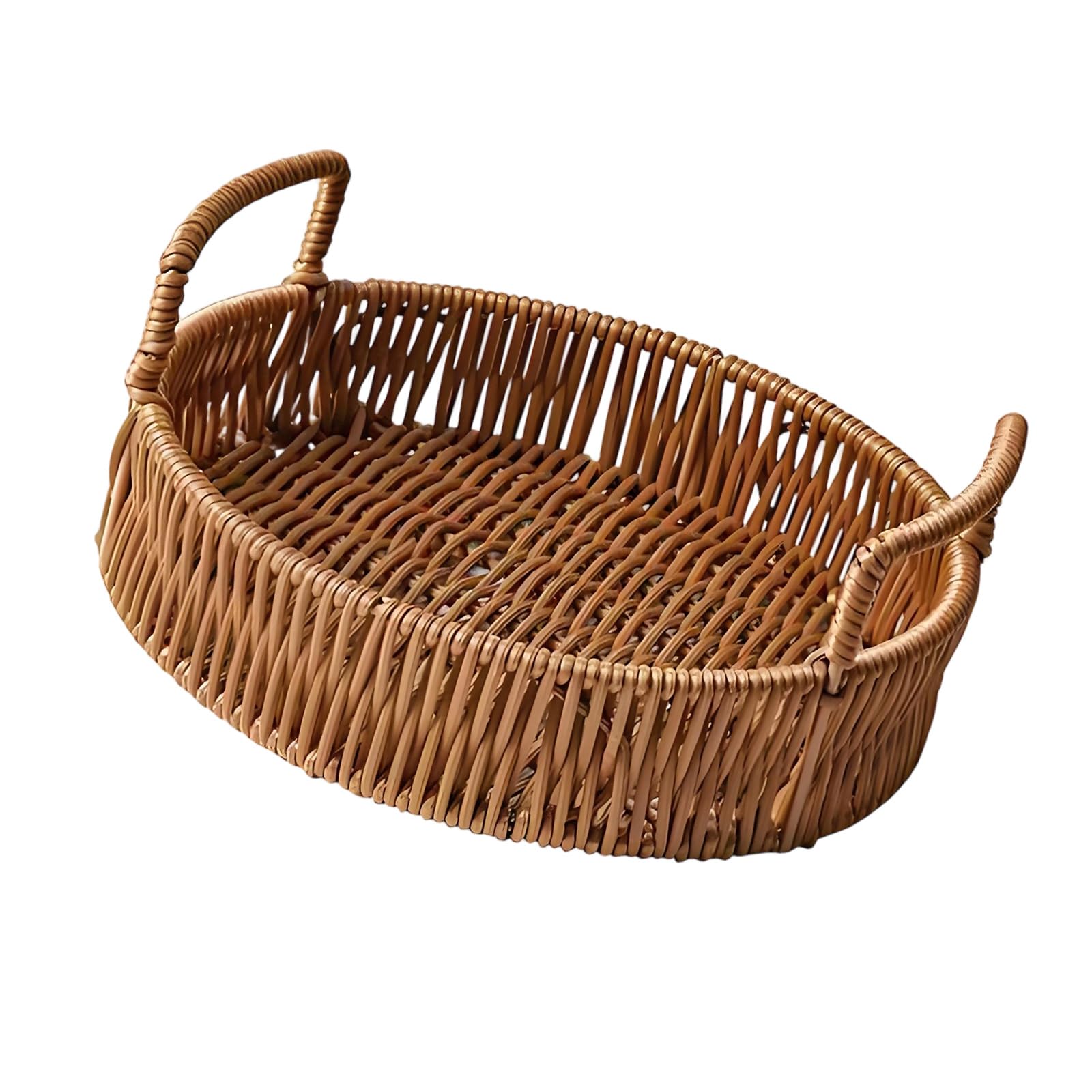Wgbosmg Multicolor Decorative Wicker Basket For Fruits Snacks And Small Items Storage Living Room Decorative Treat Bowl