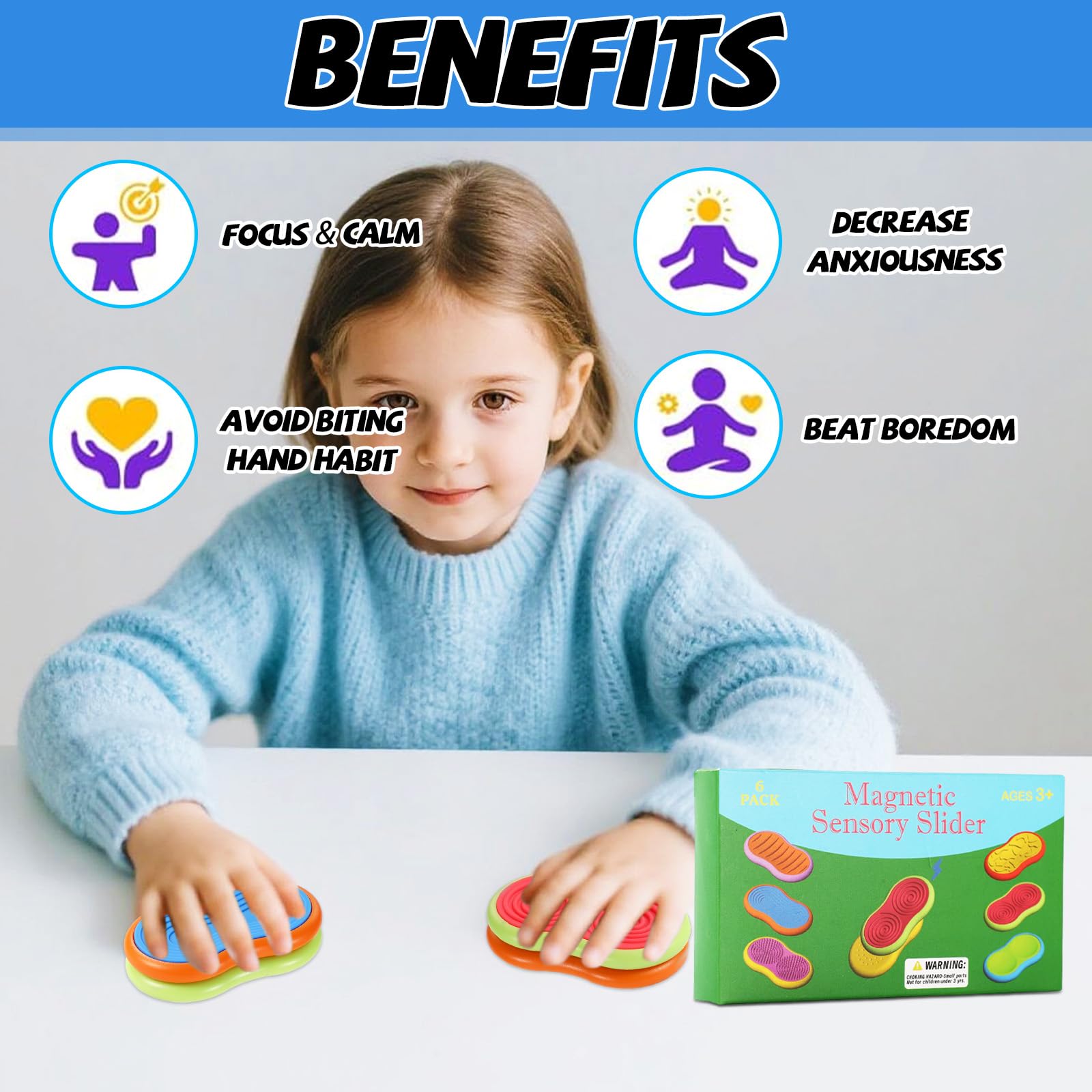 Fidget Toys Juguetes Anti-Estrés Magnéticos De Silicona - 6 Unidades De Colores - Para Relajar, Concentrarse O Jugar Juguetes Antiestrés Magnéticos Fidget Toys Juguetes Anti-Estrés Magnéticos De Silicona - 6 Unidades De Colores - Para Relajar, Concentrarse O Jugar Juguetes Antiestrés Magnéticos