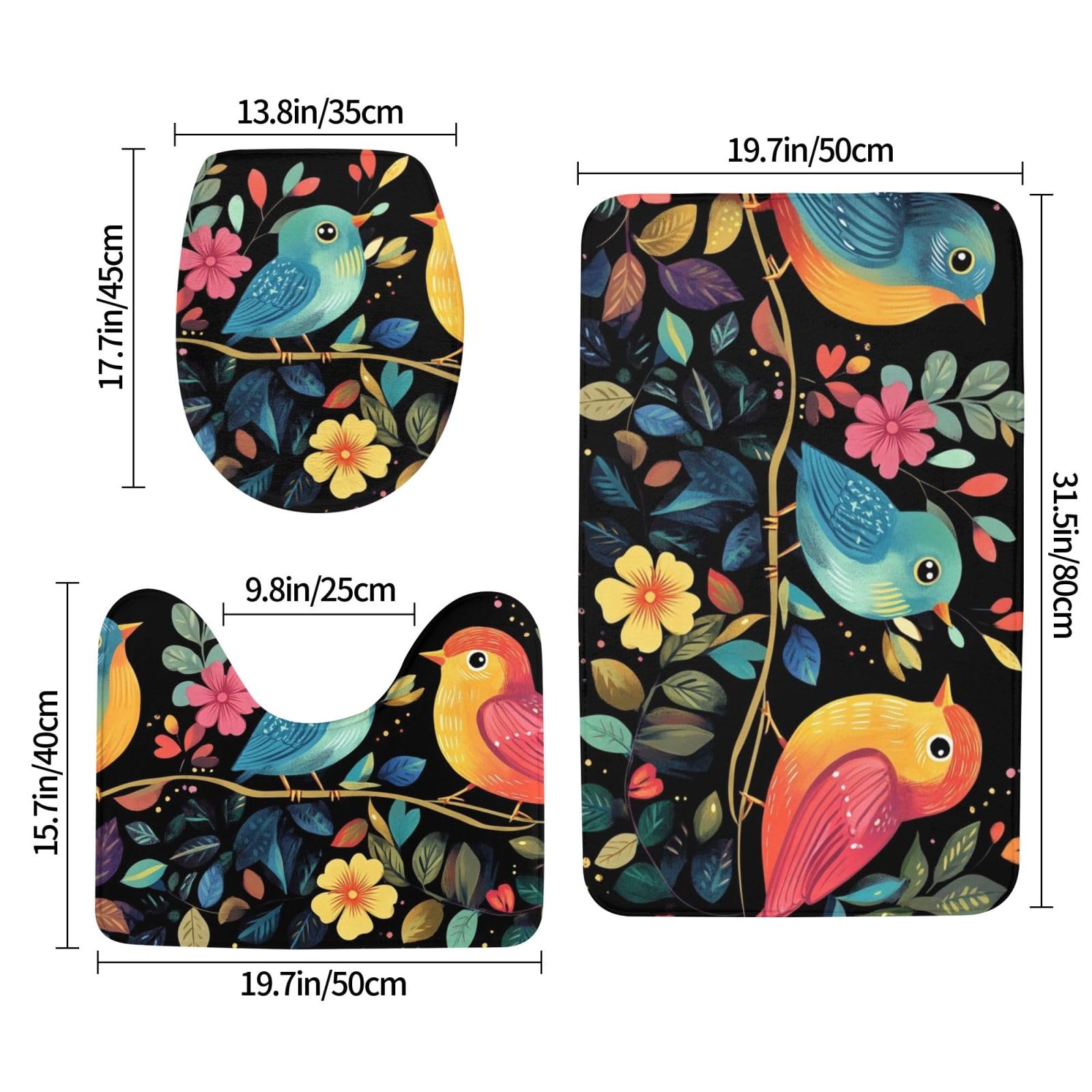 Juego de 3 alfombras de baño de 3 piezas, alfombras de baño de espuma viscoelástica suave y absorbente y alfombra de inodoro en forma de U, decoración del hogar, secado rápido