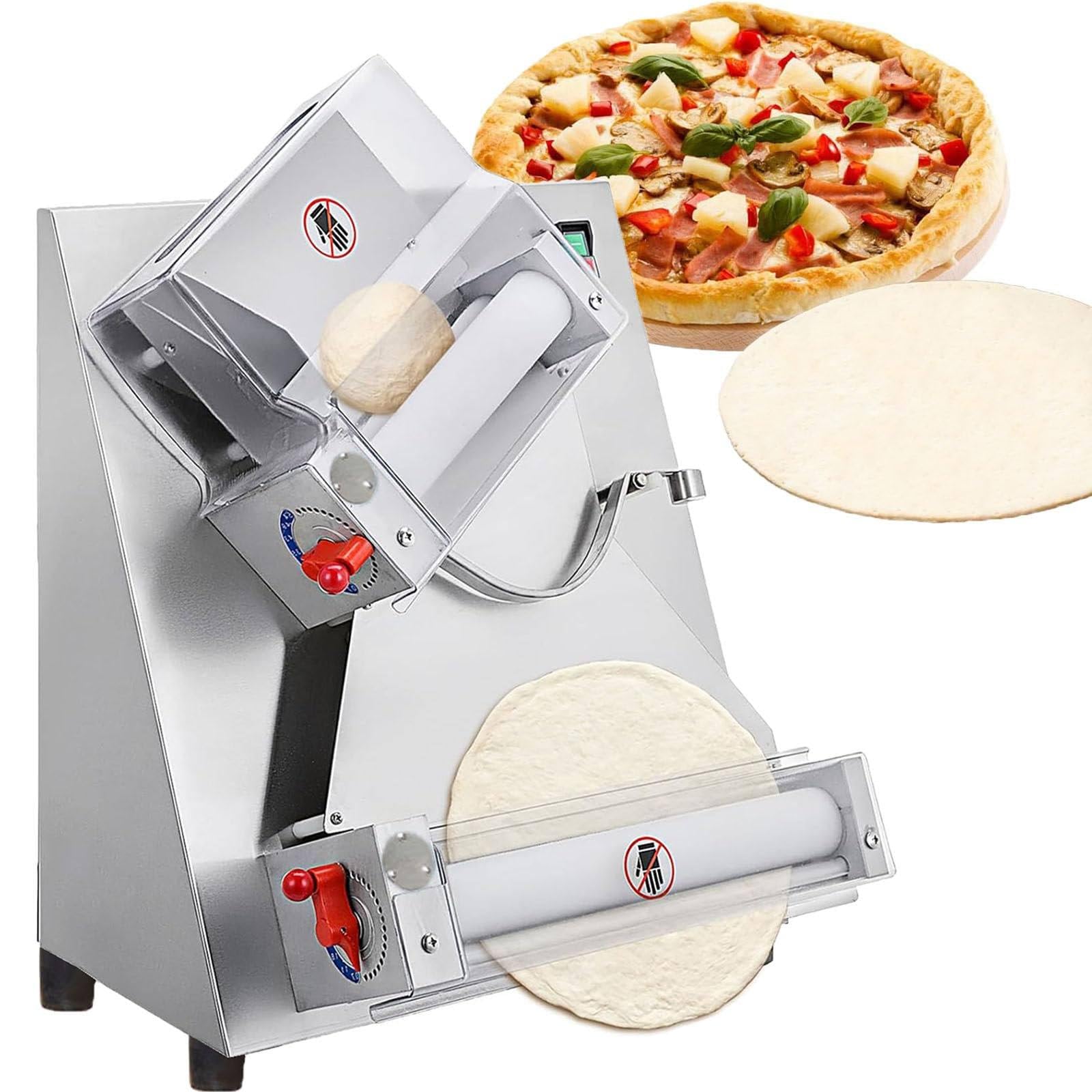 4"-16" komercyjna wałkarka do ciasta na pizzę, wałek do ciasta, stal nierdzewna o regulowanej grubości, do użytku domowego i komercyjnego 40cm