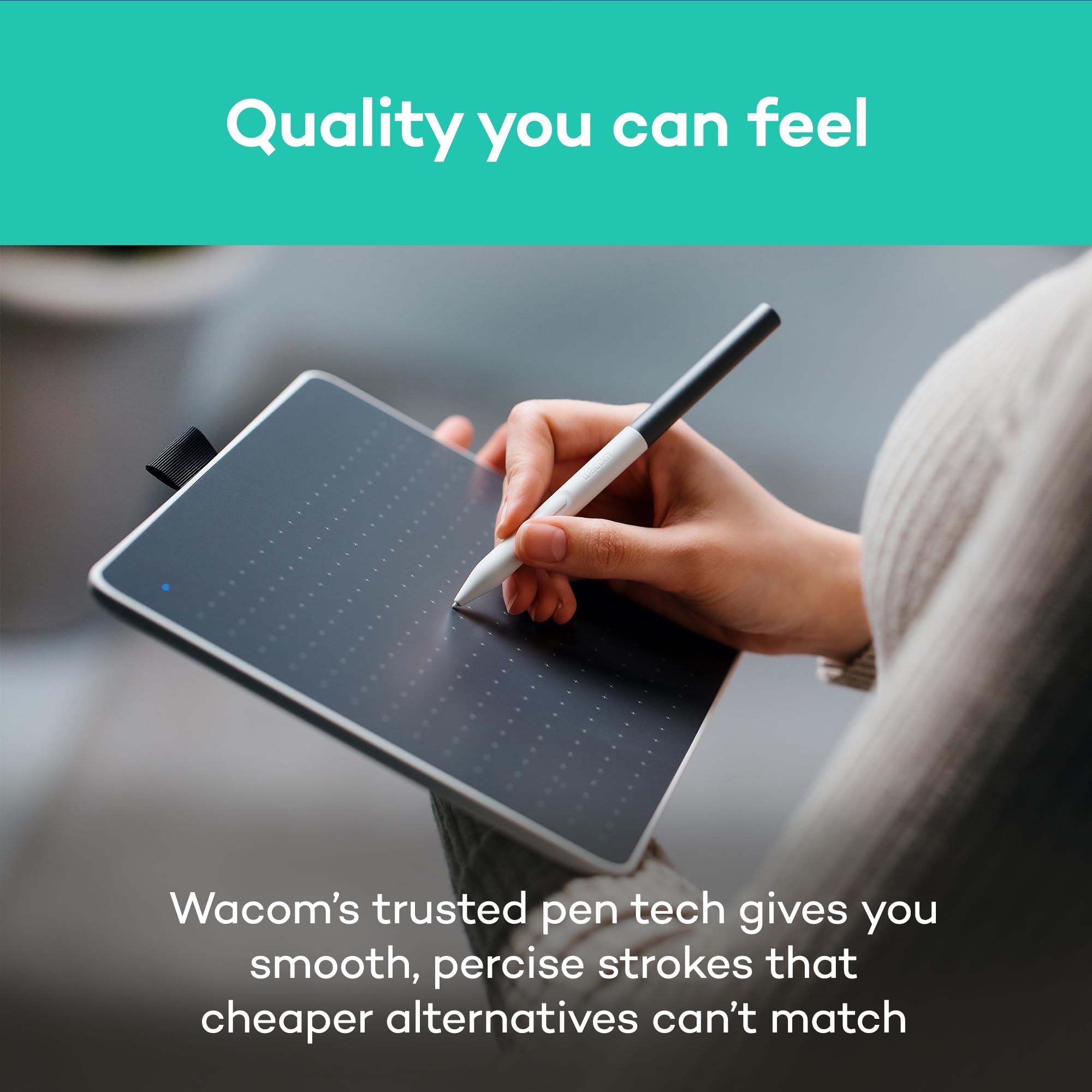 Wacom One Bluetooth Drawing Tablet, Medium 9.9